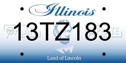 13TZ183 Illinois License Plate