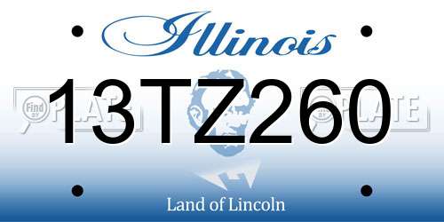 13TZ260 Illinois License Plate