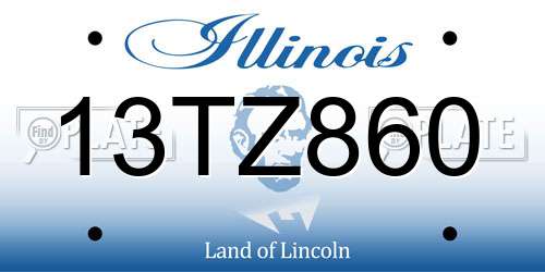 13TZ860 Illinois License Plate