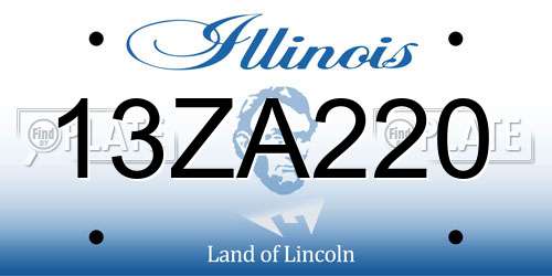 13ZA220 Illinois License Plate
