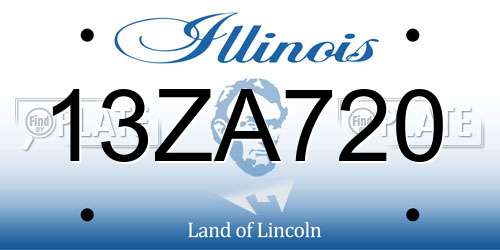 13ZA720 Illinois License Plate