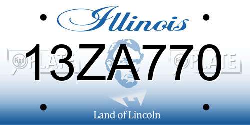 13ZA770 Illinois License Plate