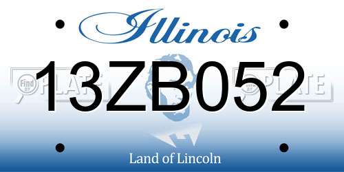 13ZB052 Illinois License Plate