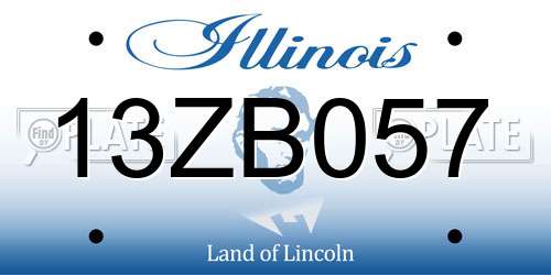 13ZB057 Illinois License Plate