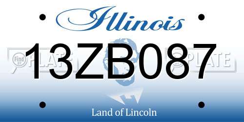 13ZB087 Illinois License Plate