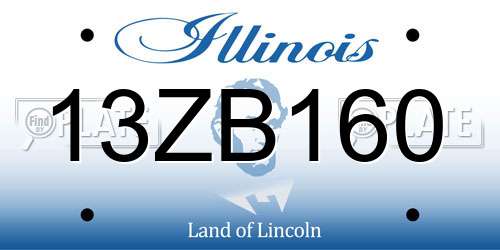 13ZB160 Illinois License Plate