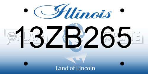 13ZB265 Illinois License Plate