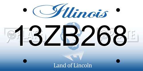 13ZB268 Illinois License Plate