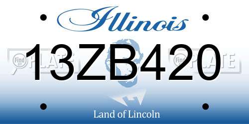 13ZB420 Illinois License Plate