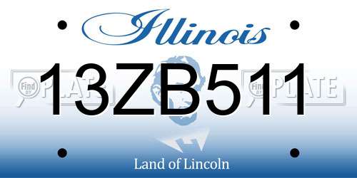 13ZB511 Illinois License Plate