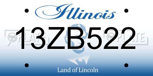 13ZB522 Illinois License Plate