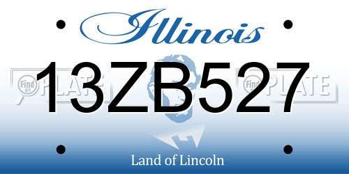 13ZB527 Illinois License Plate