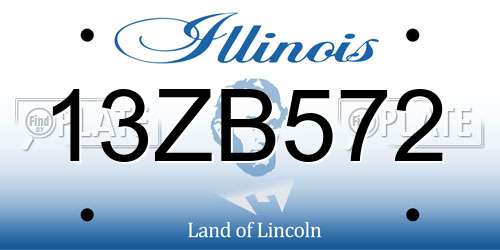 13ZB572 Illinois License Plate