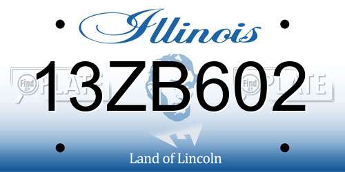 13ZB602 Illinois License Plate