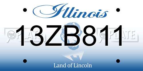 13ZB811 Illinois License Plate
