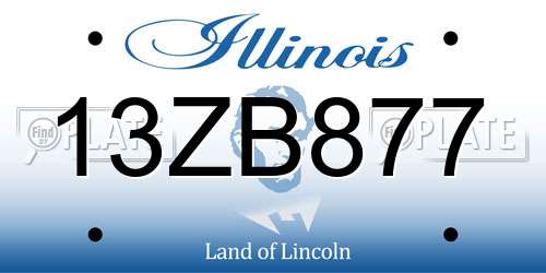 13ZB877 Illinois License Plate