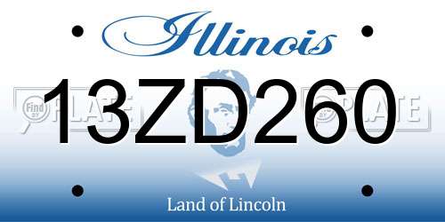 13ZD260 Illinois License Plate
