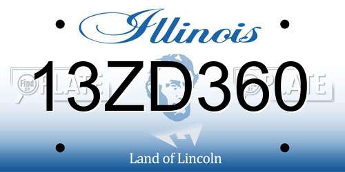 13ZD360 Illinois License Plate