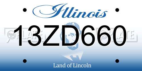 13ZD660 Illinois License Plate