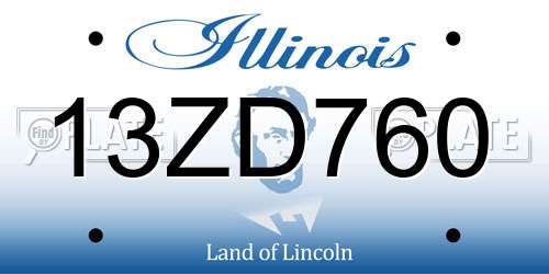 13ZD760 Illinois License Plate