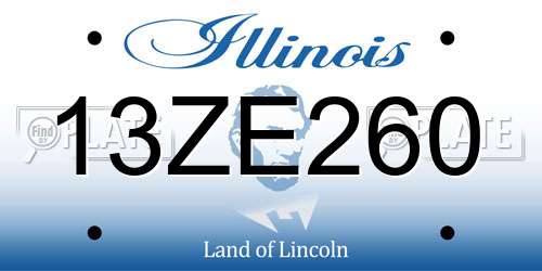 13ZE260 Illinois License Plate