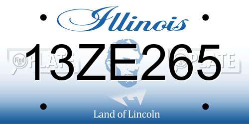 13ZE265 Illinois License Plate