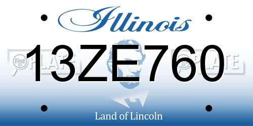 13ZE760 Illinois License Plate