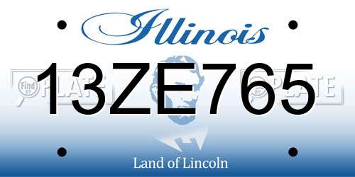 13ZE765 Illinois License Plate