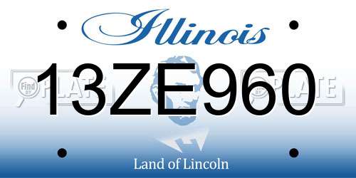 13ZE960 Illinois License Plate