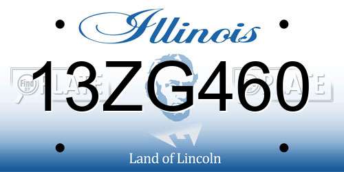 13ZG460 Illinois License Plate