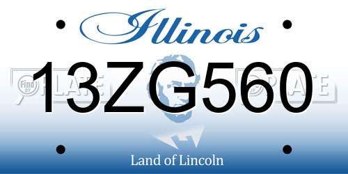 13ZG560 Illinois License Plate
