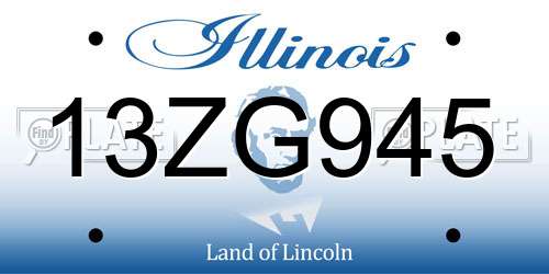 13ZG945 Illinois License Plate