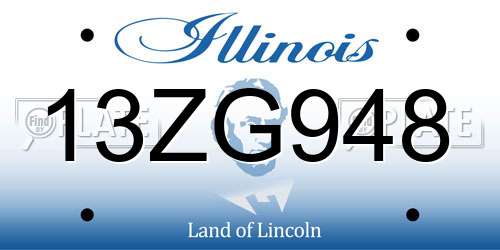 13ZG948 Illinois License Plate