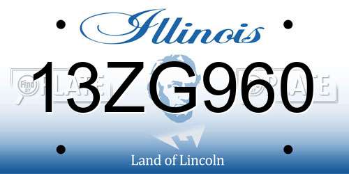 13ZG960 Illinois License Plate