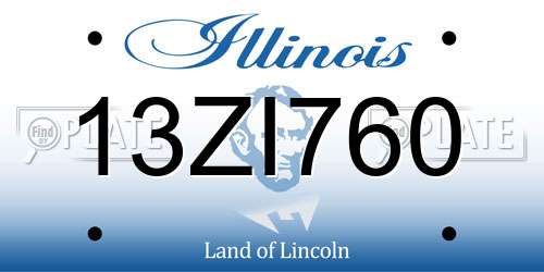 13ZI760 Illinois License Plate