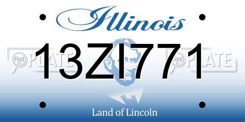 13ZI771 Illinois License Plate