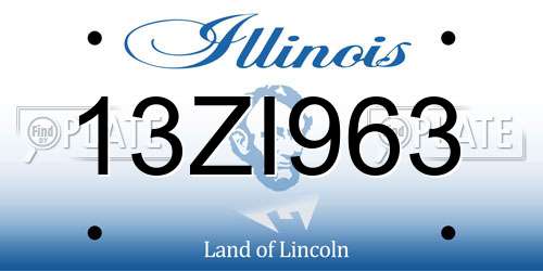 13ZI963 Illinois License Plate