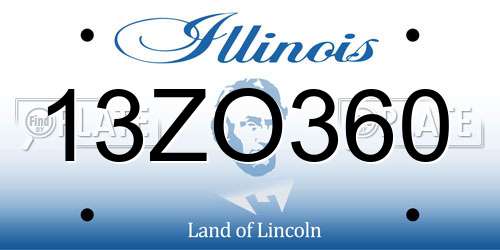 13ZO360 Illinois License Plate