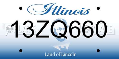 13ZQ660 Illinois License Plate