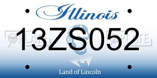 13ZS052 Illinois License Plate