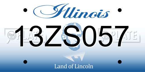 13ZS057 Illinois License Plate