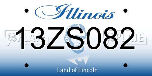 13ZS082 Illinois License Plate