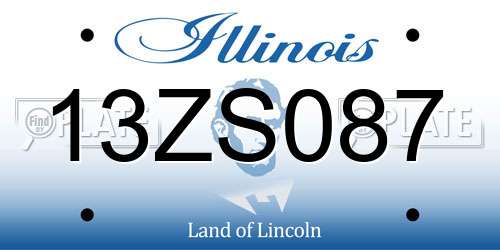 13ZS087 Illinois License Plate