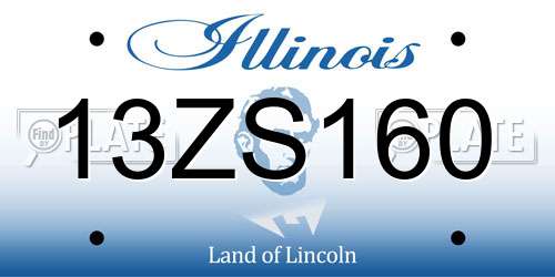 13ZS160 Illinois License Plate