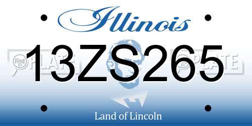 13ZS265 Illinois License Plate