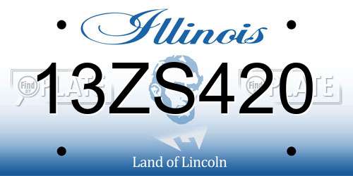13ZS420 Illinois License Plate