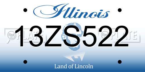 13ZS522 Illinois License Plate