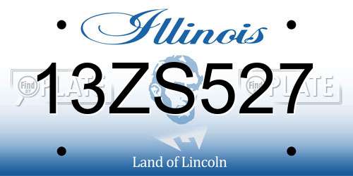 13ZS527 Illinois License Plate