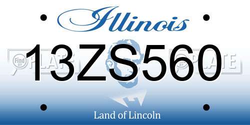 13ZS560 Illinois License Plate