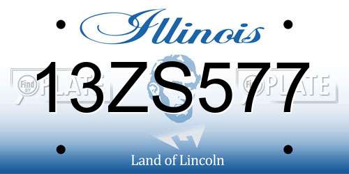 13ZS577 Illinois License Plate